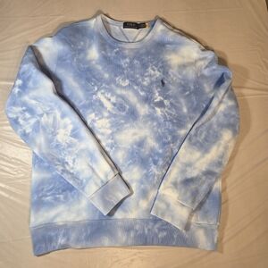 Polo Ralph Lauren Men Tie Dye Sweatshirt Blue  Large "Rare" excellent Condition